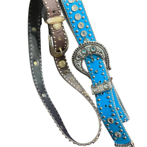 Accessories - BELTS - GET ONE BLUE WITH RHINESTONES AND ONE BROWN
